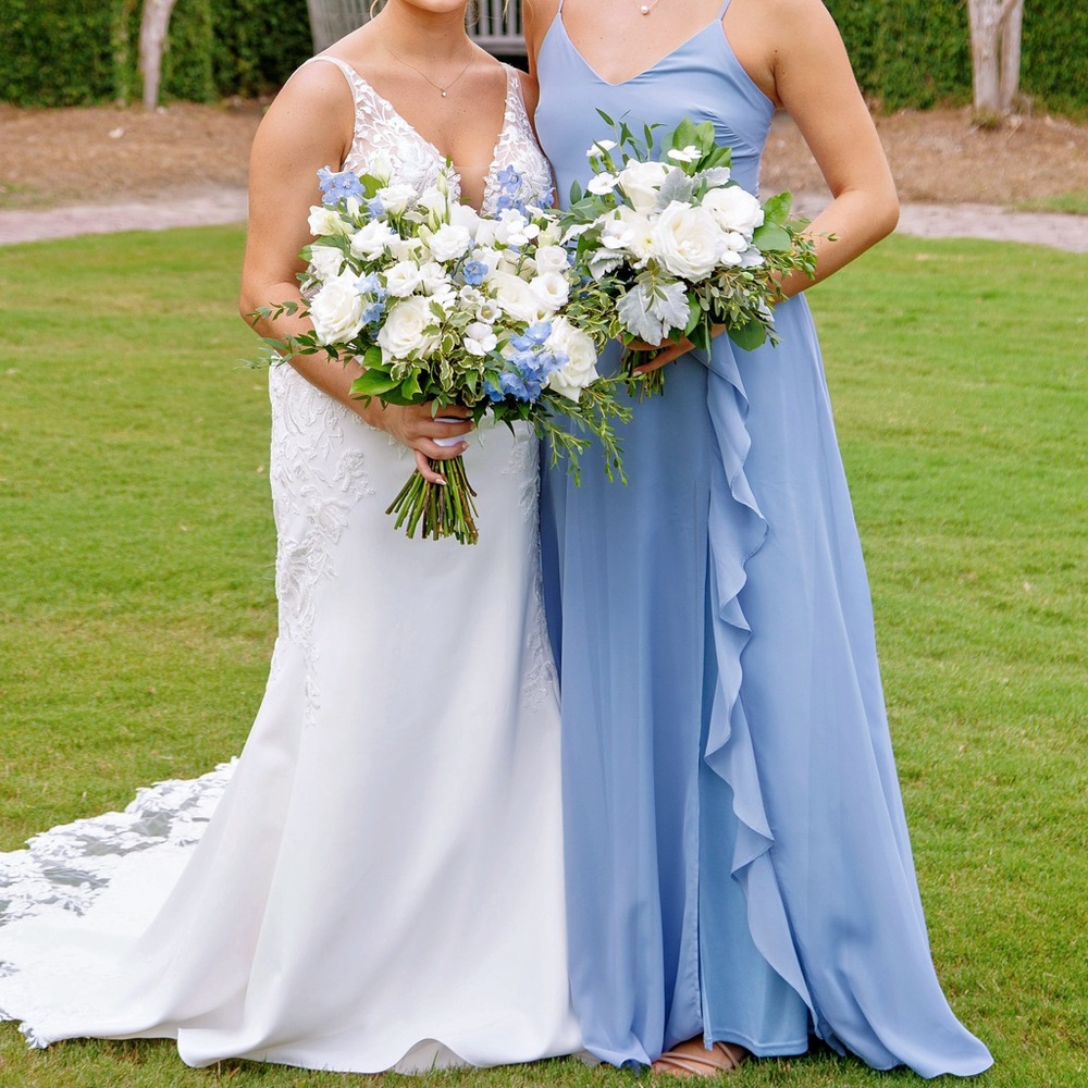 Blue long formal (bridesmaid) dress